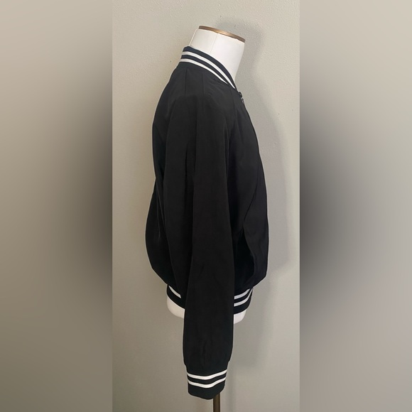 Betsy Johnson black and white varsity stripe bomber jacket - Picture 4 of 9